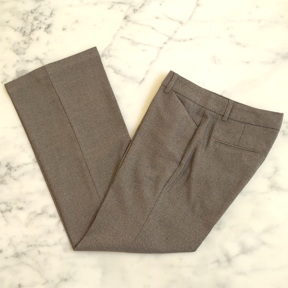 Express Design Studio Editor Dress Pant with sparkling gold.